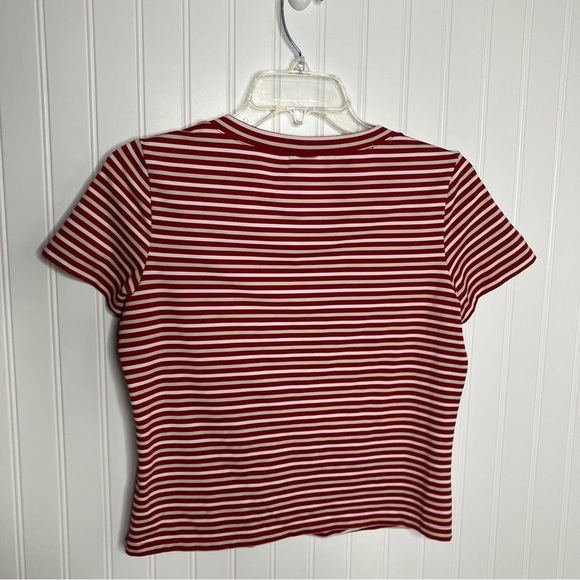 Nike Dri-fit Shirt Small Red Stripes V-neck Casual Gym - Picture 5 of 5
